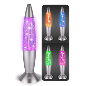 2-i-1 Tornado & Glitter Lampe 36 cm  LED farveskift