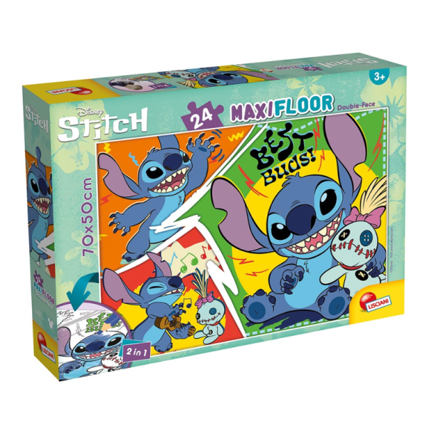 STITCH Maxi gulvpuslespil 2-i-1  24 brikker