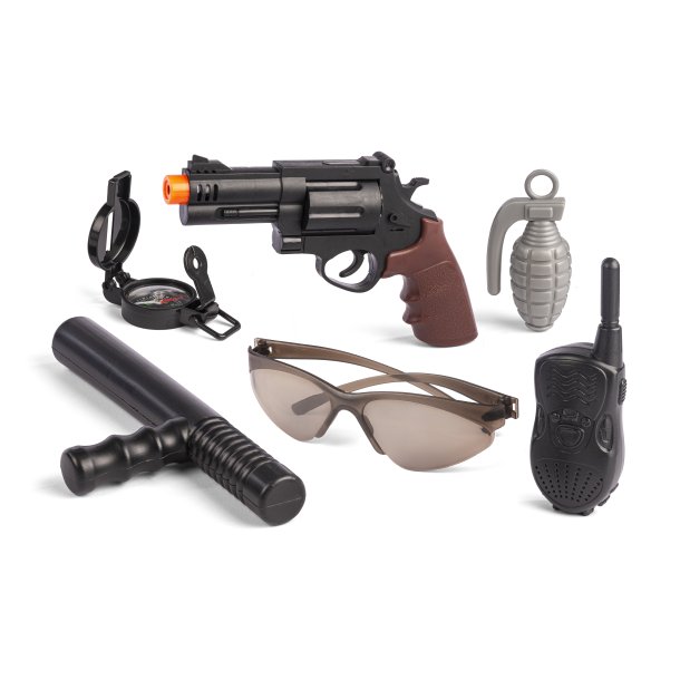 Politis�t med Leget�jsrevolver, Politistav og Walkie-Talkie