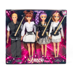 J-Rock Band S�t � Sort/Hvid Edition med 4 Dukker