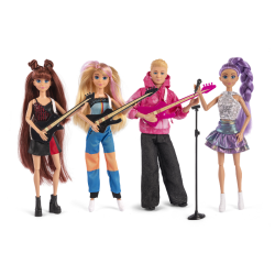 J-Rock Band S�t � Farverig Edition med 4 Dukker