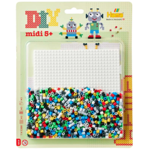 Hama midi blisterf�rpackning stor fyrkant robotar � ca. 1.100 p�rlor