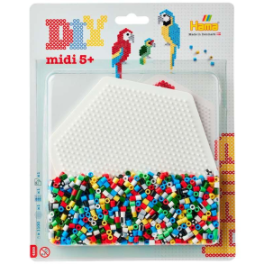 Hama midi blisterf�rpackning stor sexkant papegojor � ca. 1.100 p�rlor
