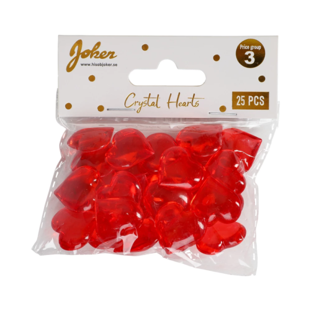 Krystalhjerter � Dekorative r�de hjerter til romantisk pynt