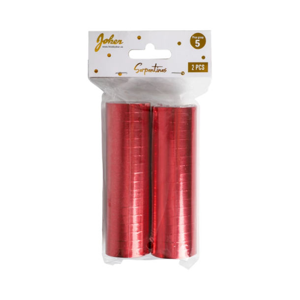R�de serpentiner � Festlige serpentiner til pynt