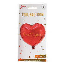 Hjertefolieballon �I Love You� � Romantisk ballon 46 cm