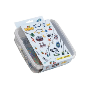 Hama miniprlor och stiftplattor i en hink