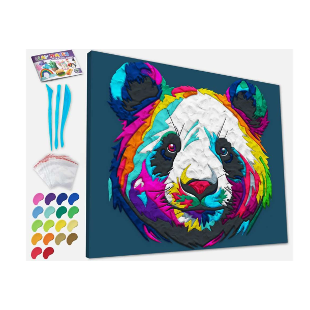 Clay painting p lrred 30x40cm, panda