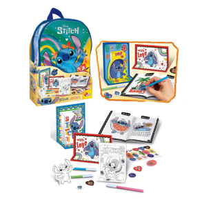 Disney Stitch farve- og aktivitetsst med rygsk