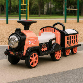 Elektrisk Tog til Brn - 8 Hjul Ride-On 3-6 r m. Musik (Orange)