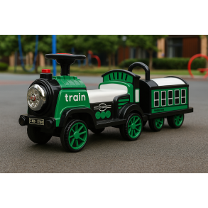 Elektrisk Tog til Brn - 8 Hjul Ride-On 3-6 r m. Musik (Grn)