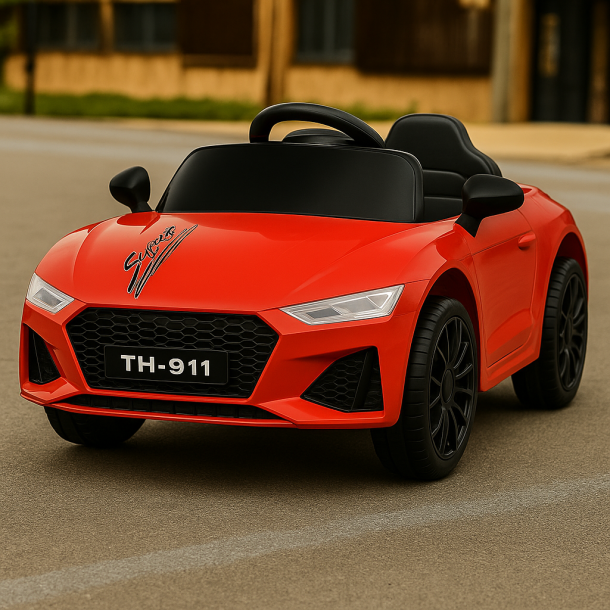 Audi RS Elbil til Brn - Rd Cabriolet 6V med Lyd &amp; Lys