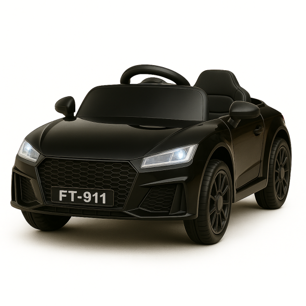 Audi RS Elbil til Brn - Sort Cabriolet 6V med Lyd &amp; Lys