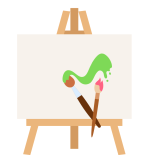 Malerlærred og pensler