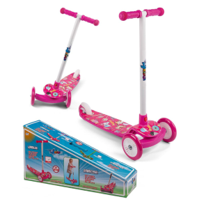 3-hjulig sparkcykel f�r barn i rosa med motiv