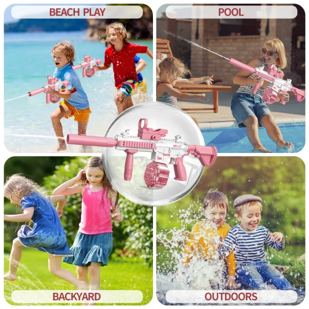 Elektrisk M416 vattenpistol fr barn - Bl