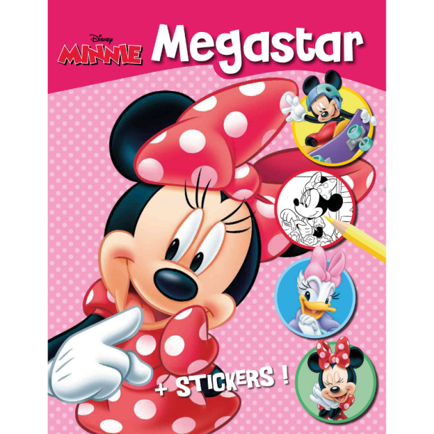 Megastar malebog med Minnie Mouse mm. samt klisterm�rker