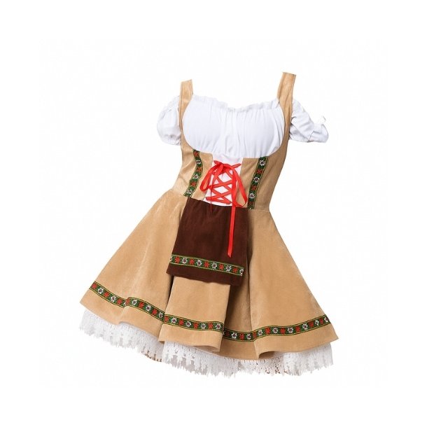 Off-shoulder tyrolerkostume i fljl og blonder