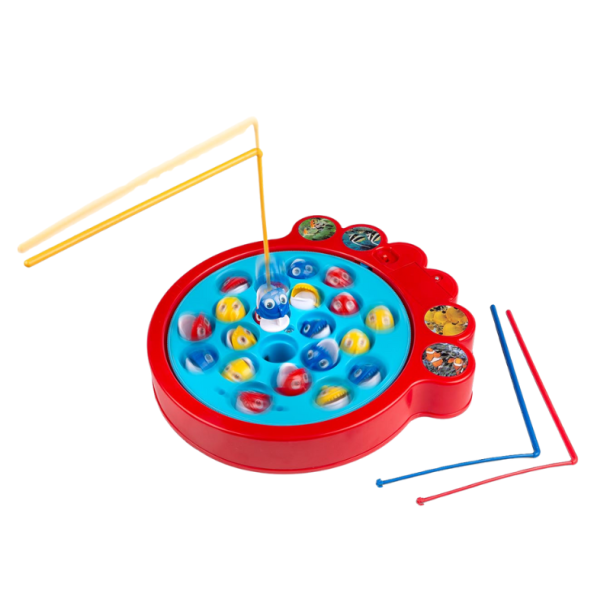 Fiskespil  stort st med 21 fisk og 3 stnger