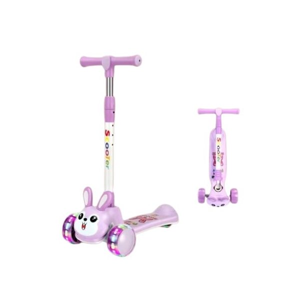 Brne lbehjul med LED-hjul - Pink