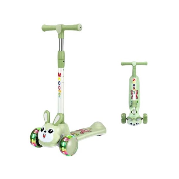 Brne lbehjul med LED-hjul - Grn
