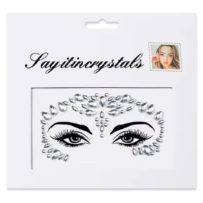 Say It In Crystals festival ansikte kristaller vita