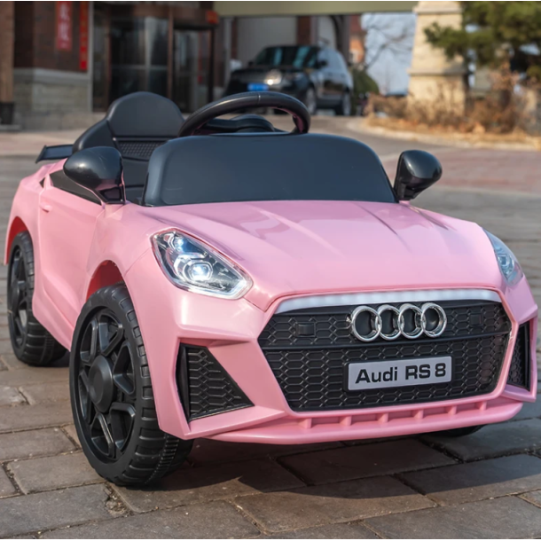 Audi RS Elbil til Brn - Pink Cabriolet 6V med Lyd &amp; Lys