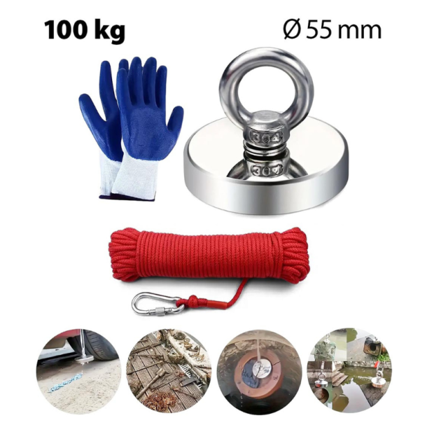 Fiskemagnet S�t 100 kg - 20 meter reb