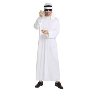 Arabisk Sheik-kostym - Vit mantel fr fest och cosplay