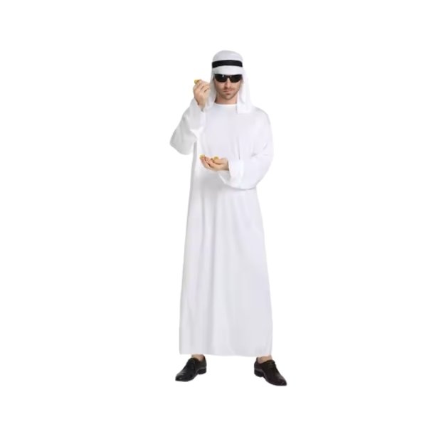 Arabisk Sheik Kostume  Hvid Robe til Party &amp; Cosplay