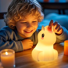 Unicorn / Enh�rning LED-nattlampa med fj�rrkontroll