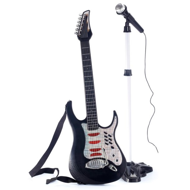 Elektrisk Guitar med Mikrofon &amp; Stativ