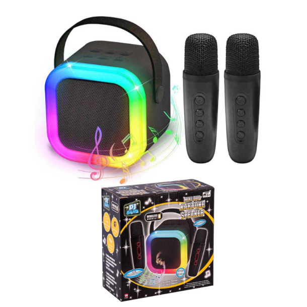 DJ Band Mini Karaokehjttaler  med 2 mikrofoner