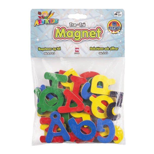 ARTKIDS Magnetbogstaver og tal i tr  51 stk.