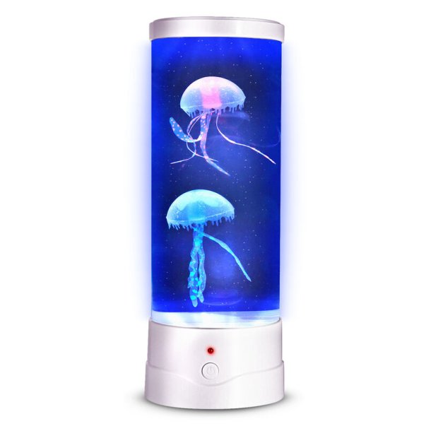 Jellyfish Lampe m/ LED og fjernbetjening  28,5 cm
