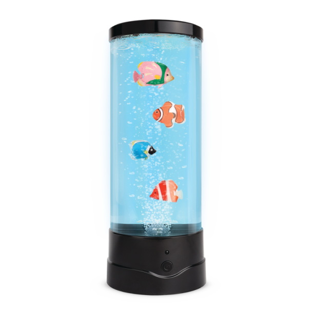 Stor LED-lampe med fisk  med fjernbetjening 30 cm