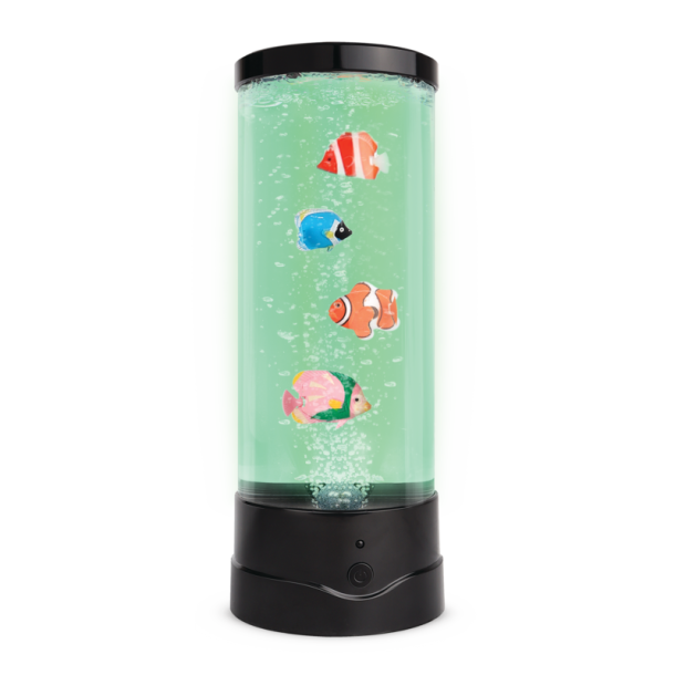 Stor LED-lampe med fisk  med fjernbetjening 30 cm