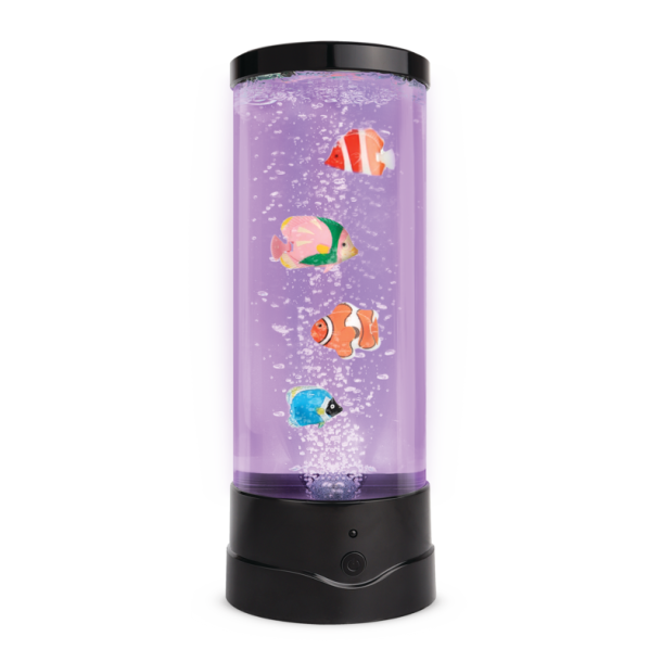 Stor LED-lampe med fisk  med fjernbetjening 30 cm