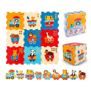 B Beez gulvpuslespil  dyr i tog med tal 1-9