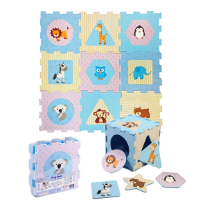 B Beez gulvpuslespil  dyr og former i pastelfarver