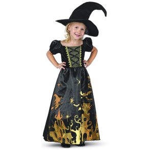 Deluxe mini guld heks - 104 cm.