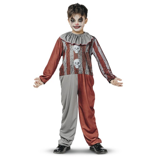 Clown/skelett 2-i-1 kostym 160 cm