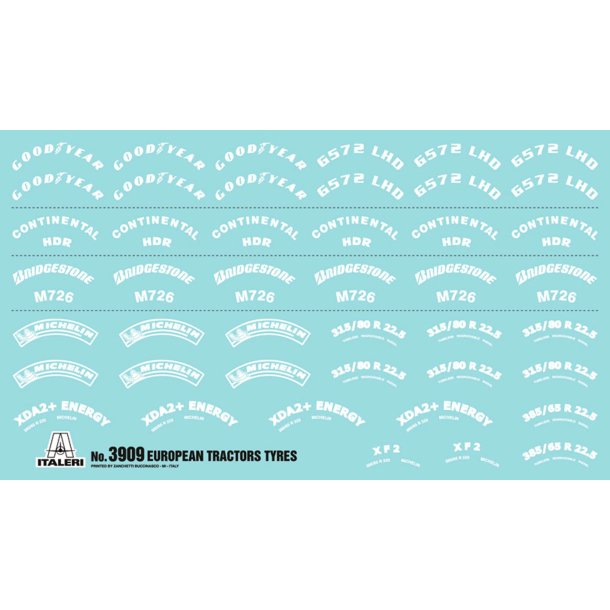 Italeri hjul og dk til lastbiler - 1:24