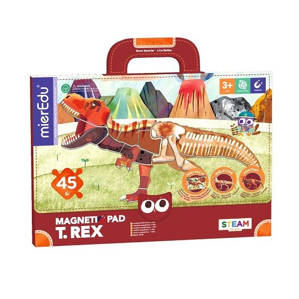mierEdu Magnetisk Legetavle med T-Rex Motiver