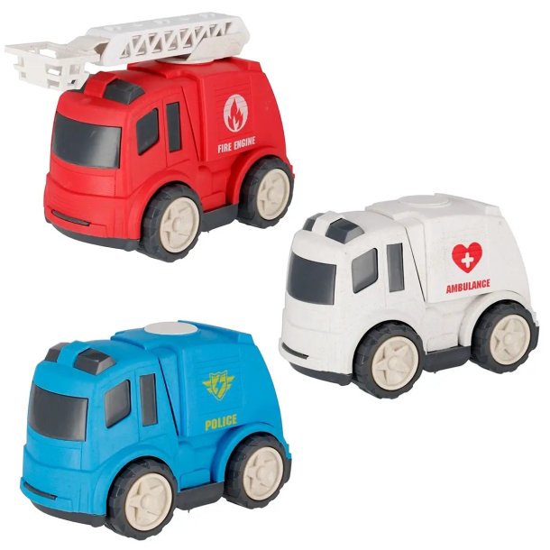 Free Wheel Leget�js Brandbiler S�t, 2 stk, Bioplast