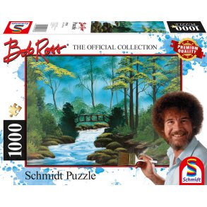 Pussel 1000 bitar - Bob Ross bron i skogen