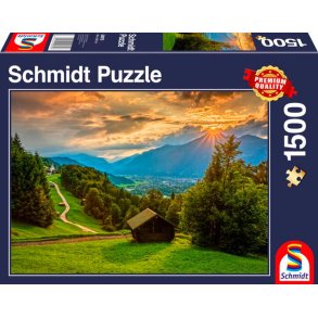 Pussel 1500 bitar - Solnedgng ver Wamberg