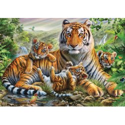 Puslespil 1000 brikker - Tigerfamilie