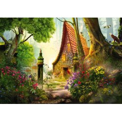 Puslespil 1000 brikker - Hus i skoven