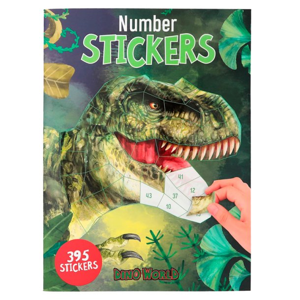 Dino World Nummer stickers bog